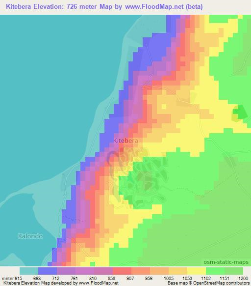 Kitebera,Uganda Elevation Map