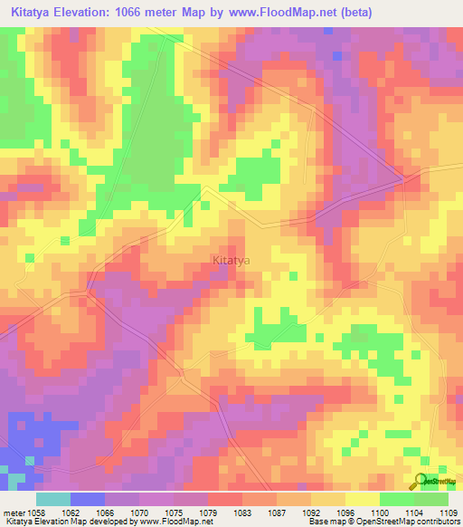 Kitatya,Uganda Elevation Map