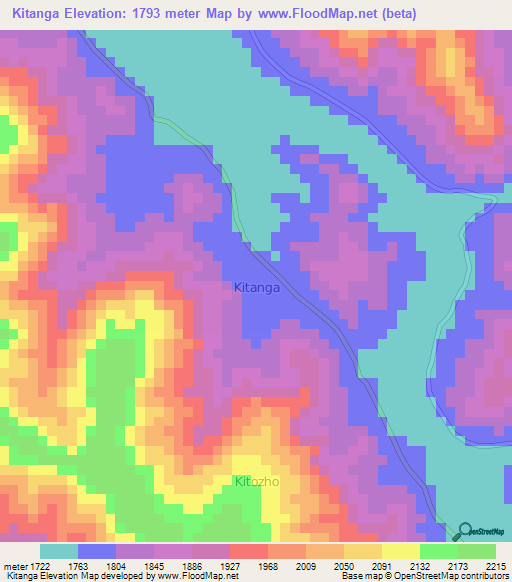 Kitanga,Uganda Elevation Map