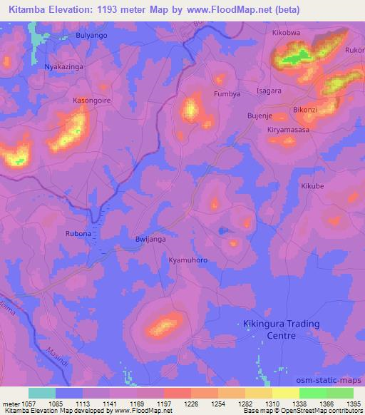 Kitamba,Uganda Elevation Map