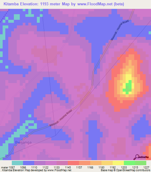 Kitamba,Uganda Elevation Map
