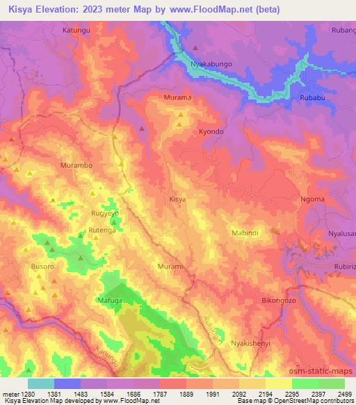 Kisya,Uganda Elevation Map