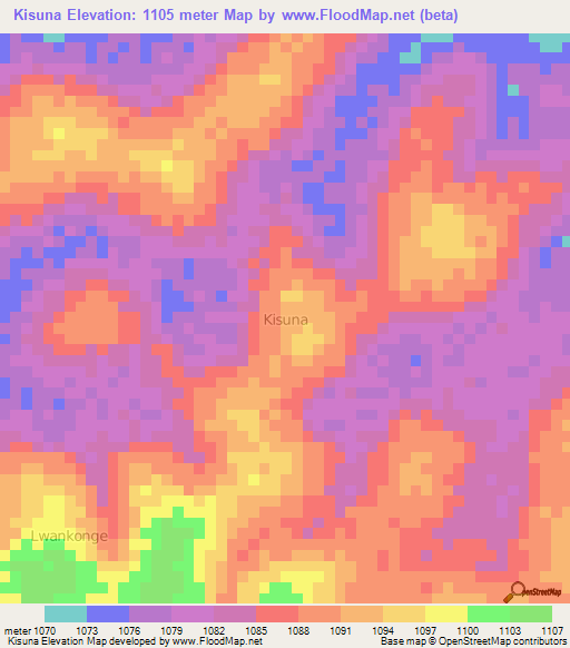 Kisuna,Uganda Elevation Map