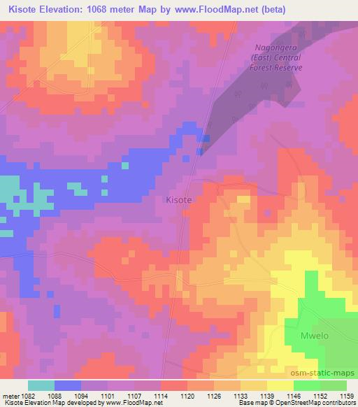 Kisote,Uganda Elevation Map