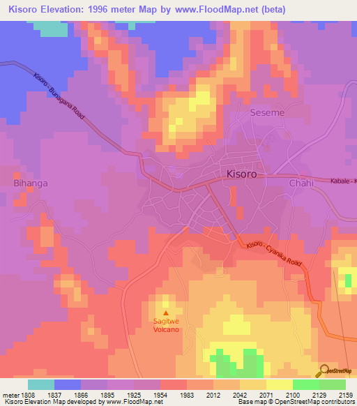 Kisoro,Uganda Elevation Map