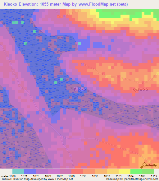 Kisoko,Uganda Elevation Map