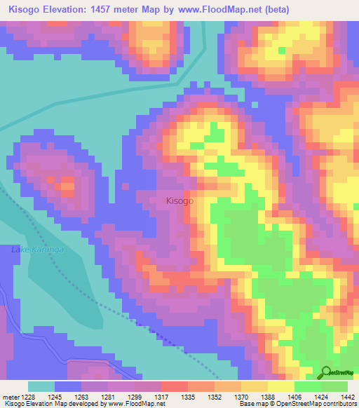 Kisogo,Uganda Elevation Map