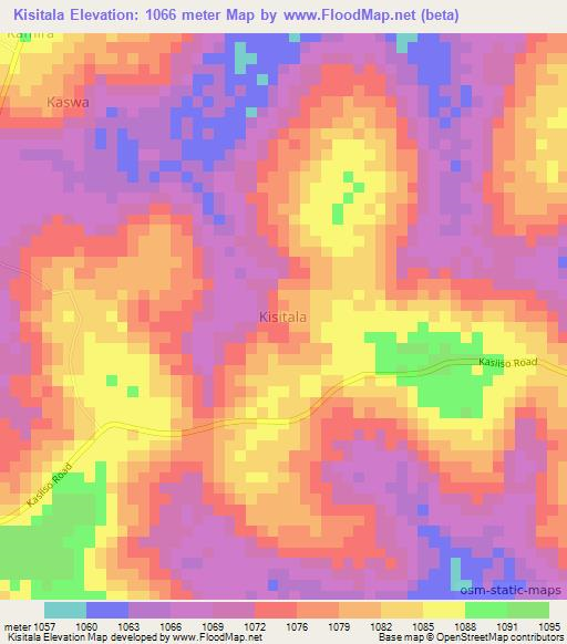 Kisitala,Uganda Elevation Map