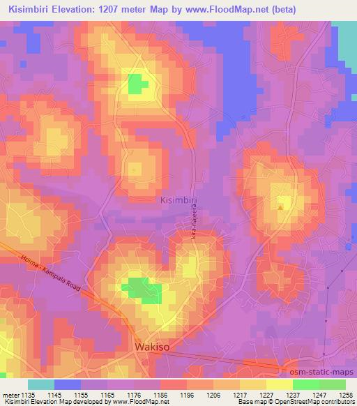 Kisimbiri,Uganda Elevation Map