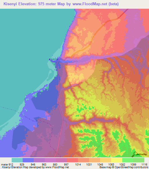 Kisenyi,Uganda Elevation Map