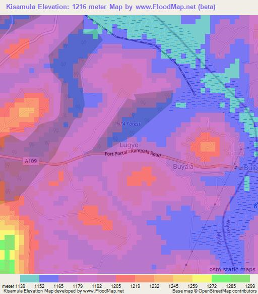 Kisamula,Uganda Elevation Map