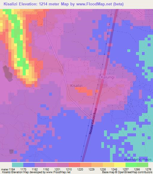 Kisalizi,Uganda Elevation Map