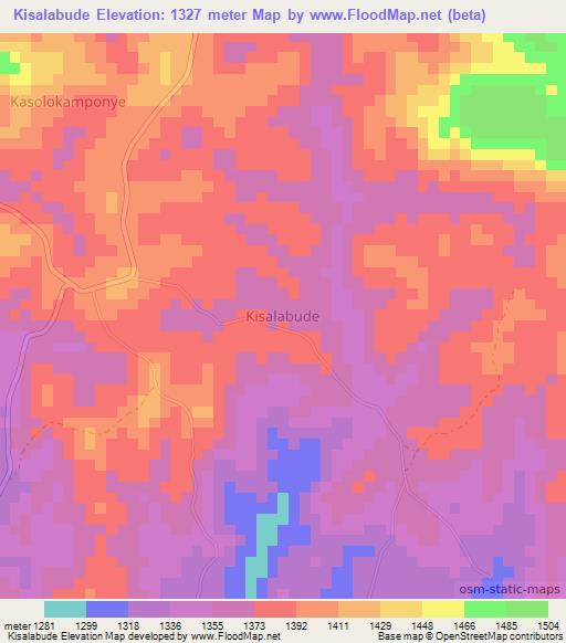 Kisalabude,Uganda Elevation Map