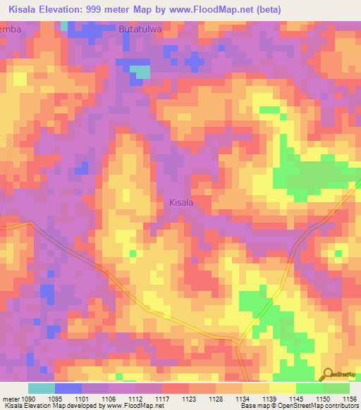 Kisala,Uganda Elevation Map