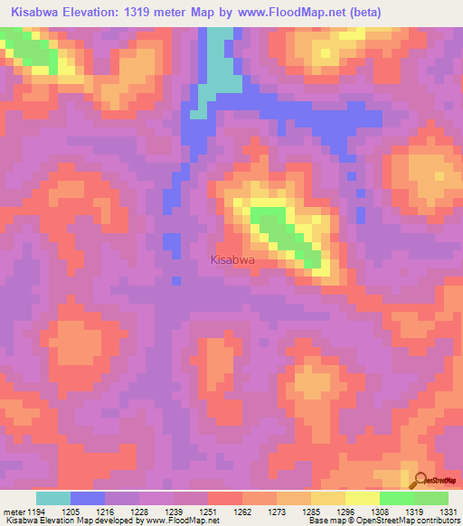 Kisabwa,Uganda Elevation Map