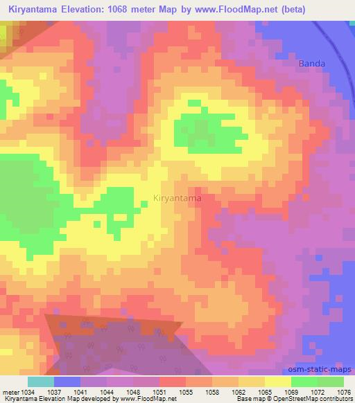 Kiryantama,Uganda Elevation Map