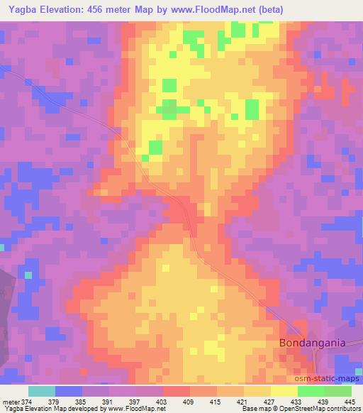 Yagba,Congo (Kinshasa) Elevation Map