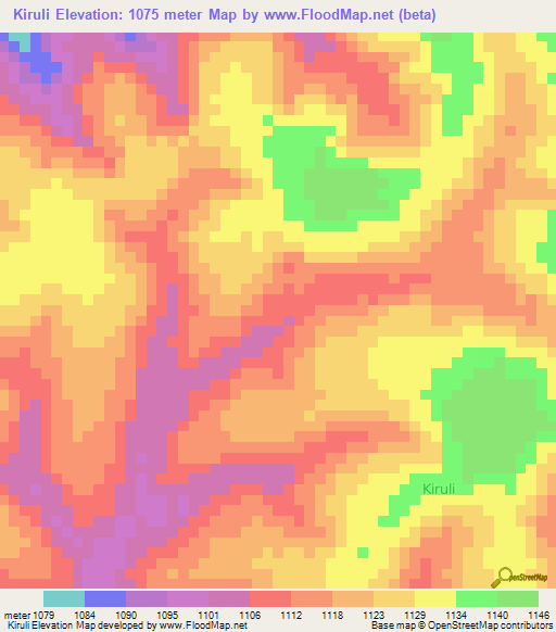 Kiruli,Uganda Elevation Map
