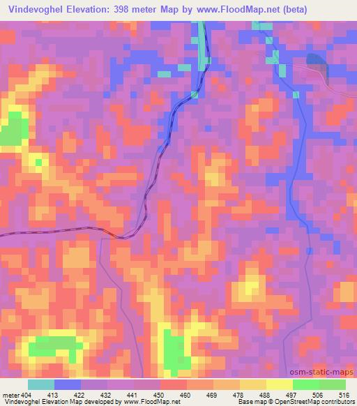 Vindevoghel,Congo (Kinshasa) Elevation Map