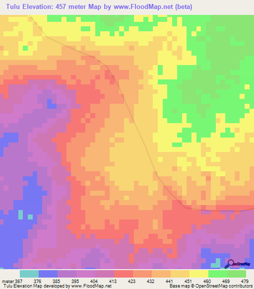 Tulu,Congo (Kinshasa) Elevation Map