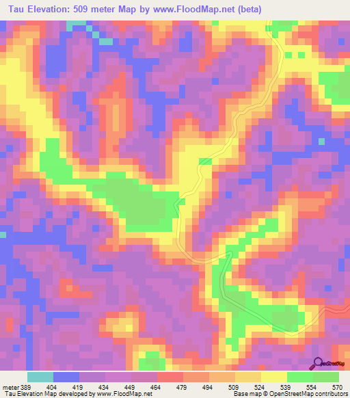 Tau,Congo (Kinshasa) Elevation Map
