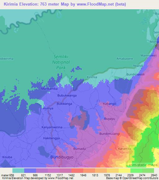Kirimia,Uganda Elevation Map