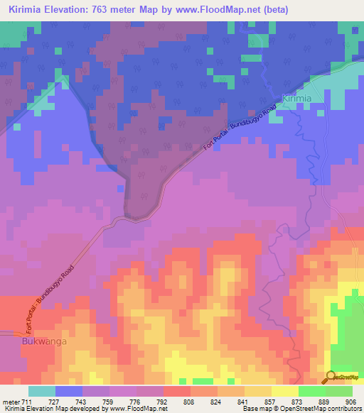Kirimia,Uganda Elevation Map