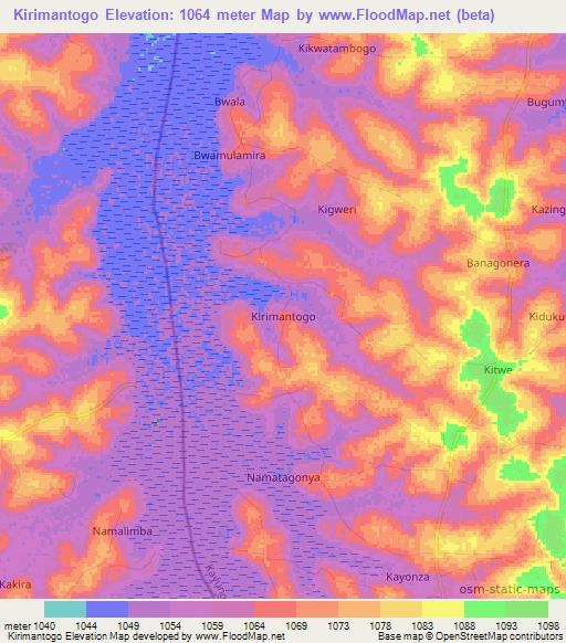 Kirimantogo,Uganda Elevation Map