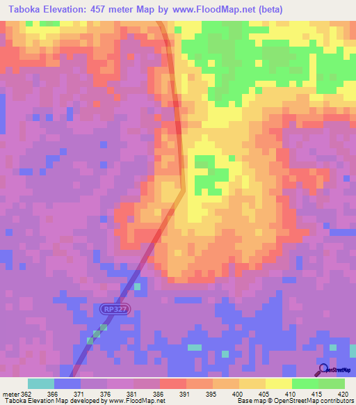 Taboka,Congo (Kinshasa) Elevation Map