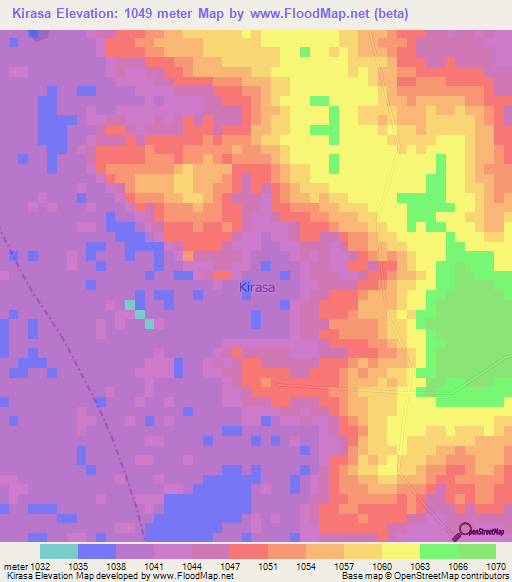 Kirasa,Uganda Elevation Map