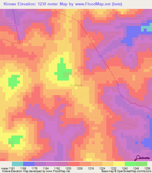 Kirewe,Uganda Elevation Map