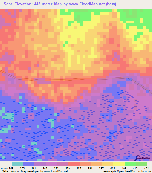 Sebe,Congo (Kinshasa) Elevation Map