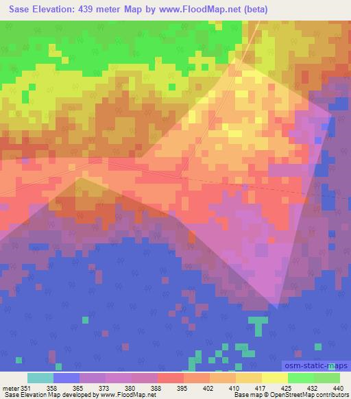 Sase,Congo (Kinshasa) Elevation Map