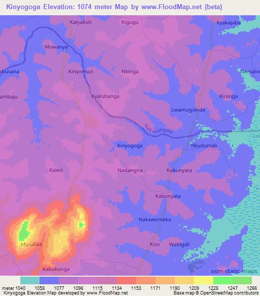 Kinyogoga,Uganda Elevation Map