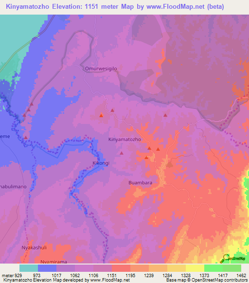 Kinyamatozho,Uganda Elevation Map
