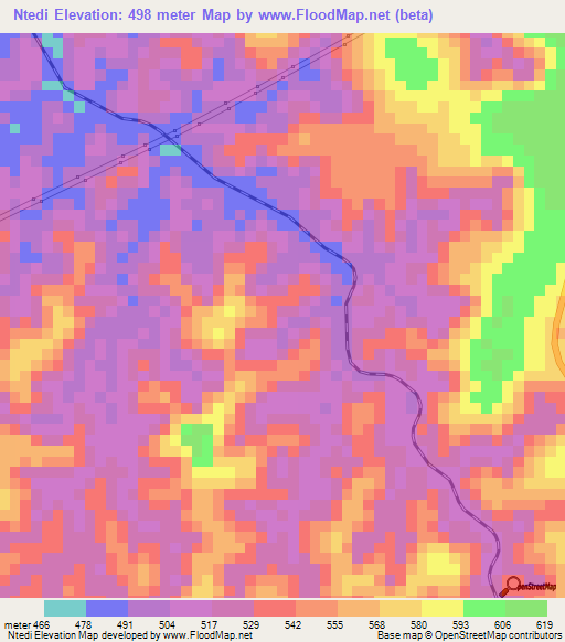 Ntedi,Congo (Kinshasa) Elevation Map