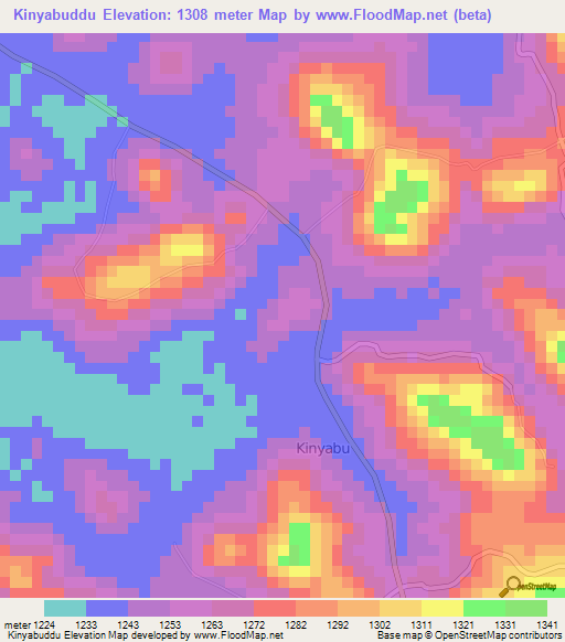 Kinyabuddu,Uganda Elevation Map