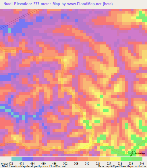 Ntadi,Congo (Kinshasa) Elevation Map