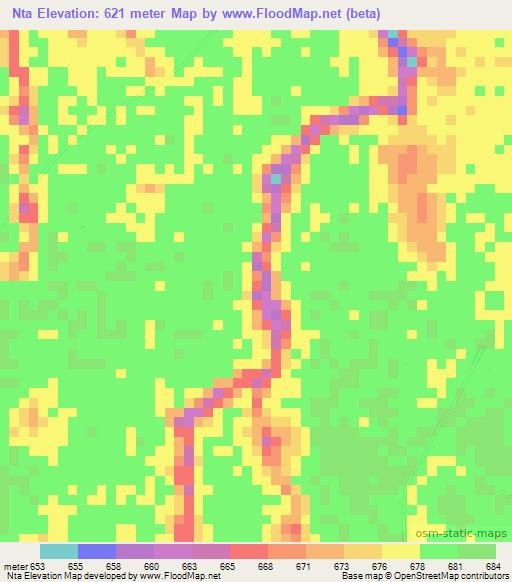 Nta,Congo (Kinshasa) Elevation Map