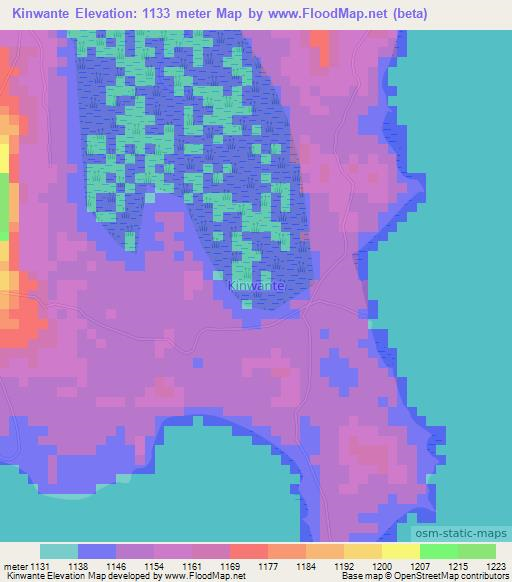 Kinwante,Uganda Elevation Map