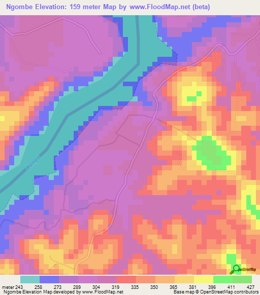 Ngombe,Congo (Kinshasa) Elevation Map
