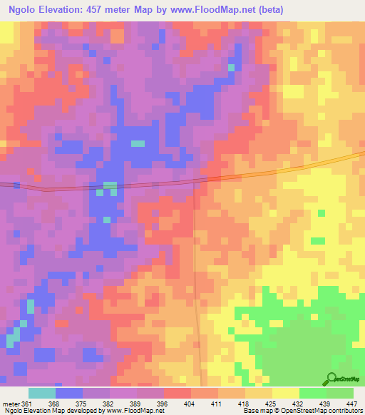 Ngolo,Congo (Kinshasa) Elevation Map