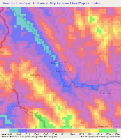Kinanira,Uganda Elevation Map