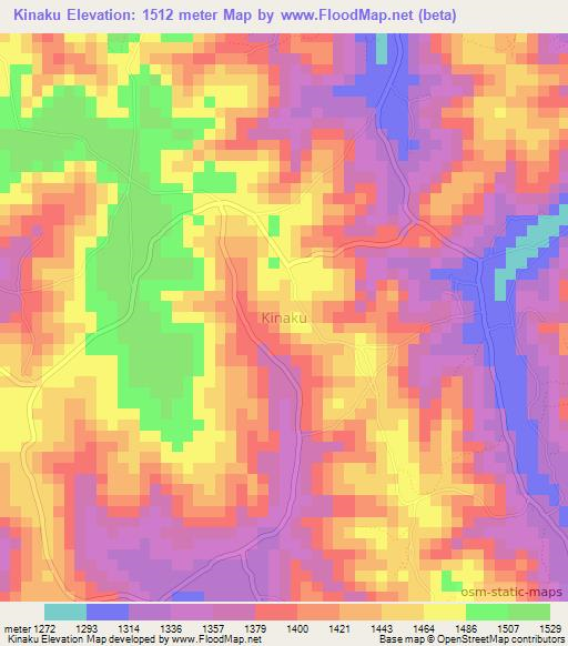 Kinaku,Uganda Elevation Map