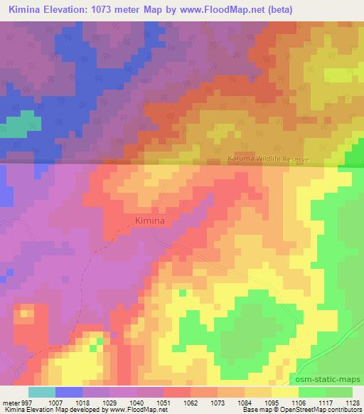 Kimina,Uganda Elevation Map