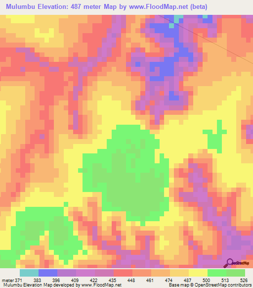 Mulumbu,Congo (Kinshasa) Elevation Map