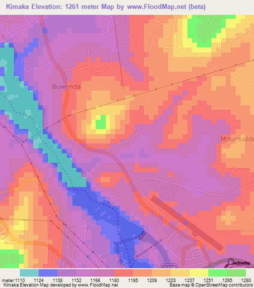 Kimaka,Uganda Elevation Map