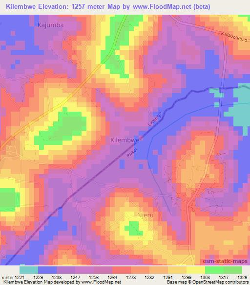 Kilembwe,Uganda Elevation Map