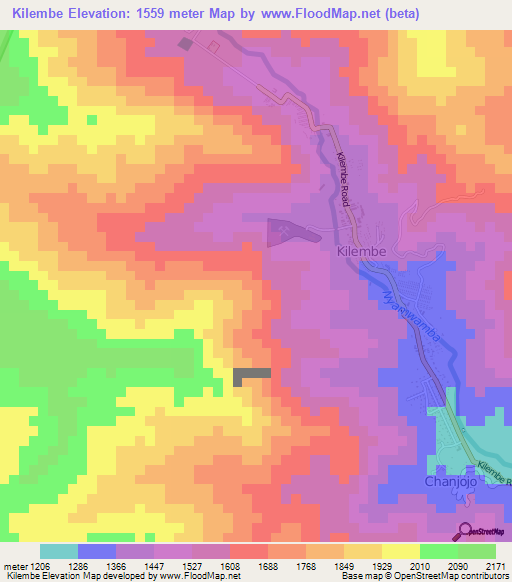 Kilembe,Uganda Elevation Map