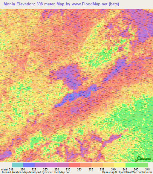 Monia,Congo (Kinshasa) Elevation Map